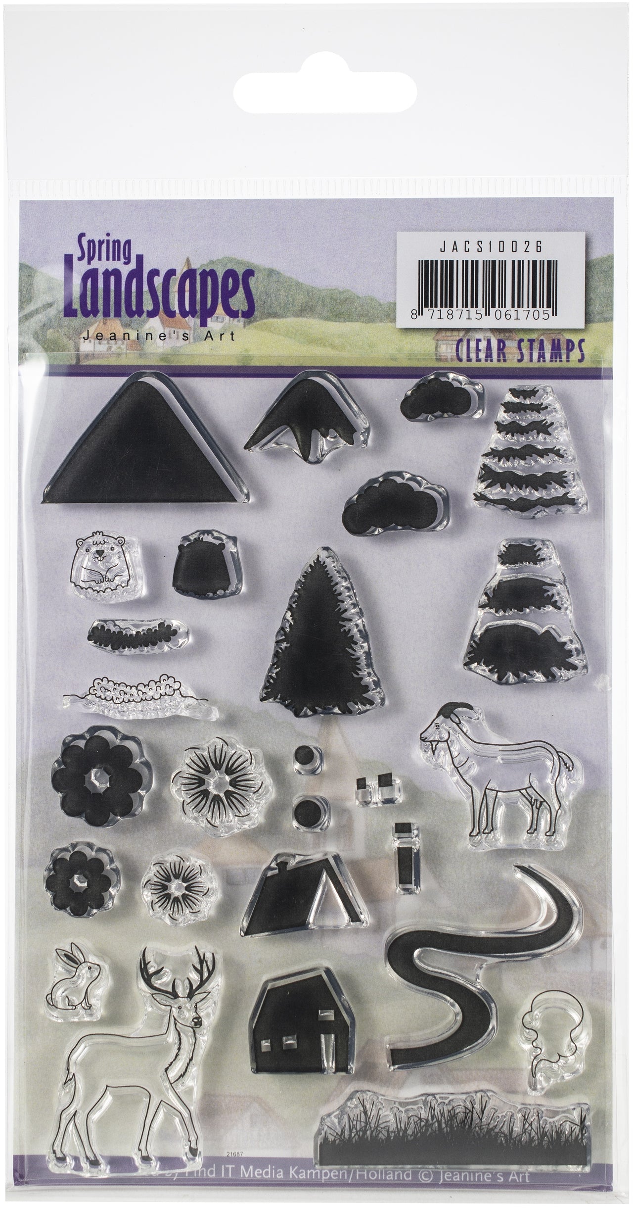 Find It Trading Jeanine's Art Clear Stamps - Mountains, Spring Landscapes