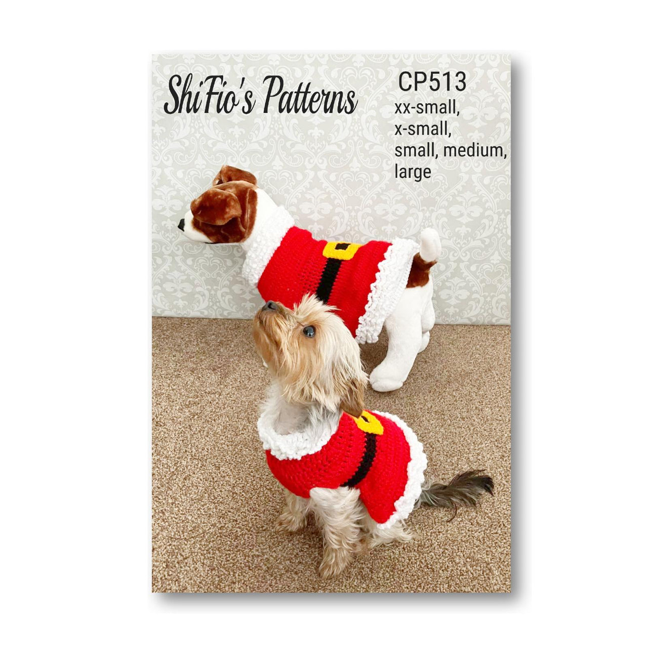 513 - Christmas Dog Dress Crochet Pattern -513