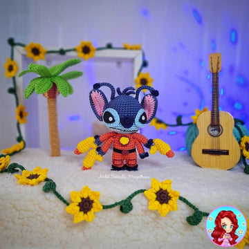 Stitch “Experiment 626” with Frog – Amigurumi Crochet Pattern (PDF Digital)