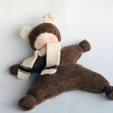 Waldorf knitted Bear doll for small babies