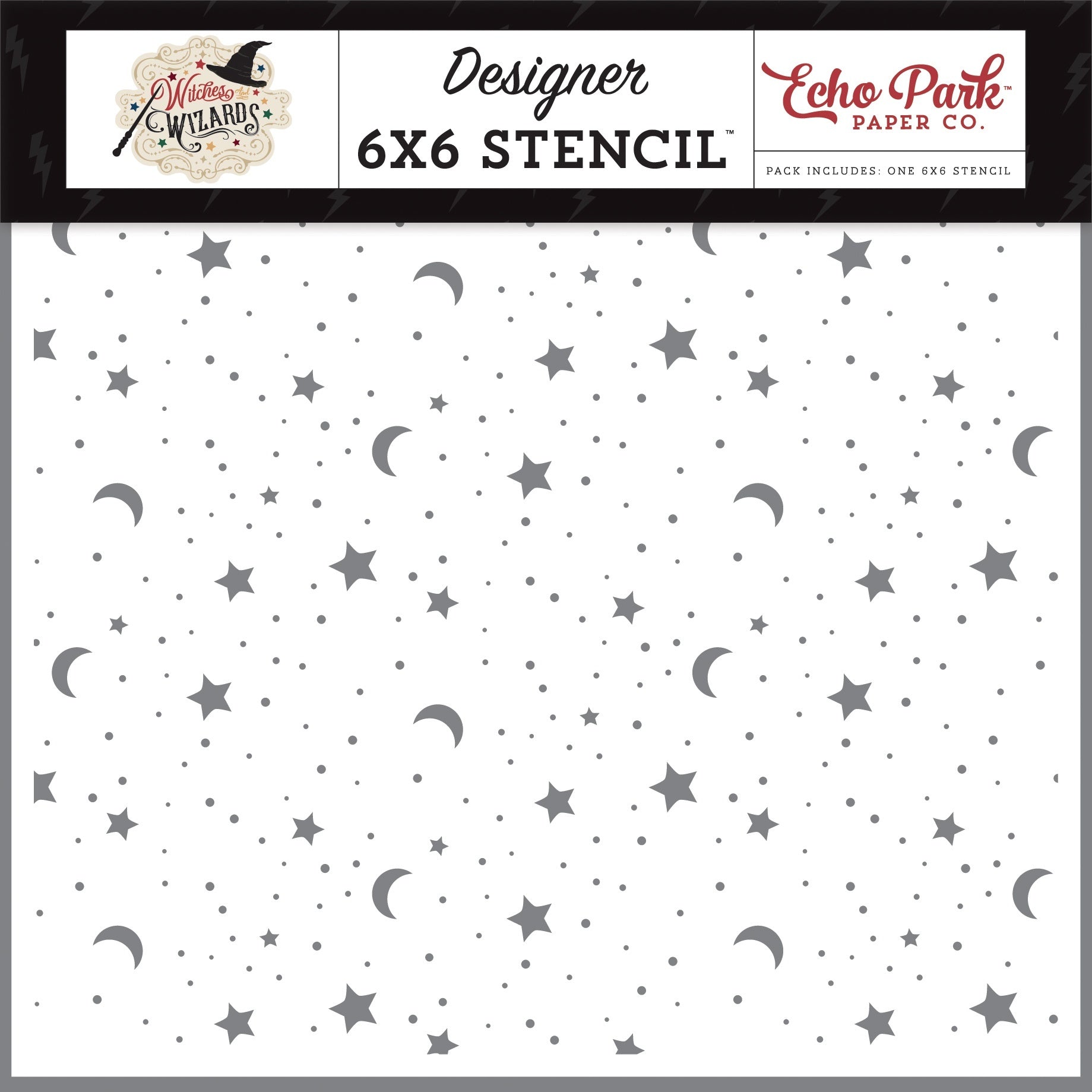 Echo Park Paper Echo Park Stencil 6"X6" - Enchanting Sky, Witches & Wizards