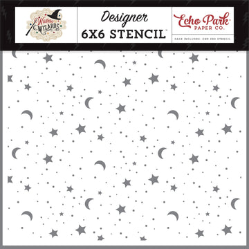 Echo Park Paper Echo Park Stencil 6"X6" - Enchanting Sky, Witches & Wizards