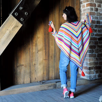 Brigita crochet shawl with tassels