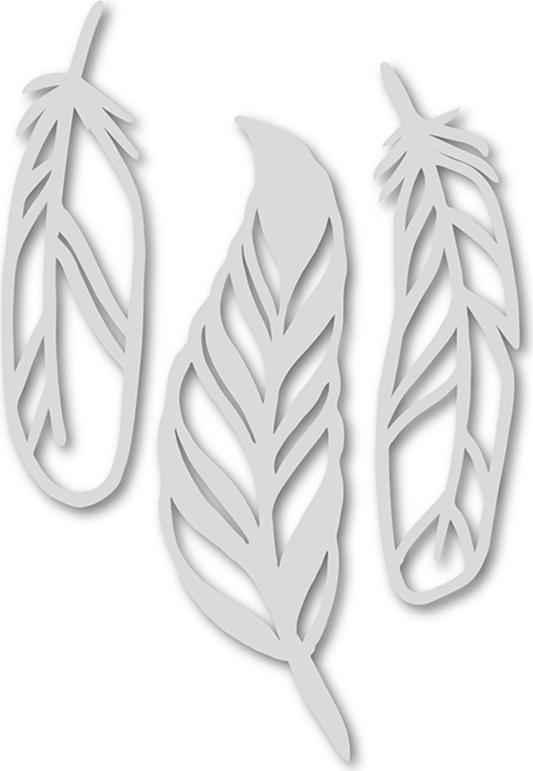 Uniquely Creative Metal Dies - Sketchy Feather Trio-Set 1
