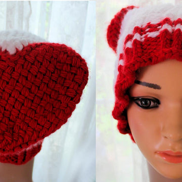 Woven Heart Slouch Hat