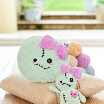 Voodoo Doll Plushie and Cushion in Stylecraft Chenille Chunky - 10245 - Downloadable PDF