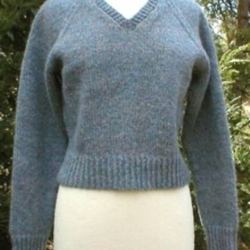 Cropped V-Neck Raglan