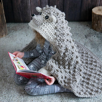 Hooded Woodland Hedgehog Blanket