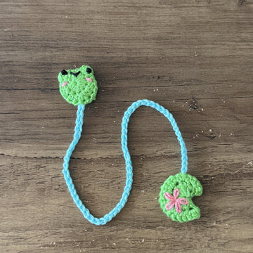 Crochet Frog and Lily Pad Bookmark Pattern