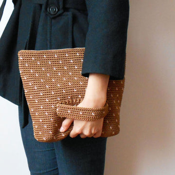 Polka dot clutch
