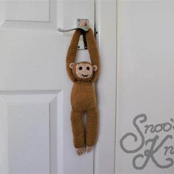 Hanging Monkey Chimpanzee Toy Two Sizes Knitting Pattern Snoo's Knits – Pattern Only