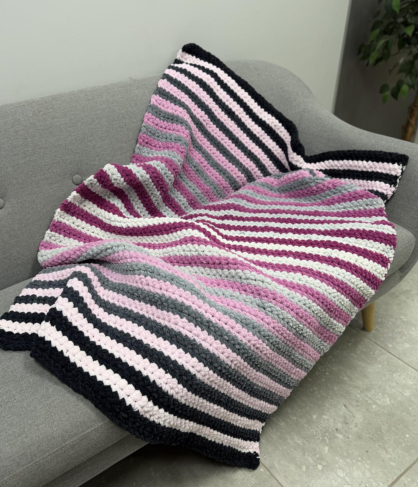 Perfect Phasing Striped Crochet Blanket