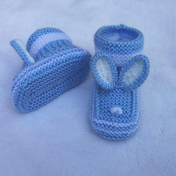 Blue  Bunny Baby Booties