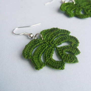 Monstera earrings