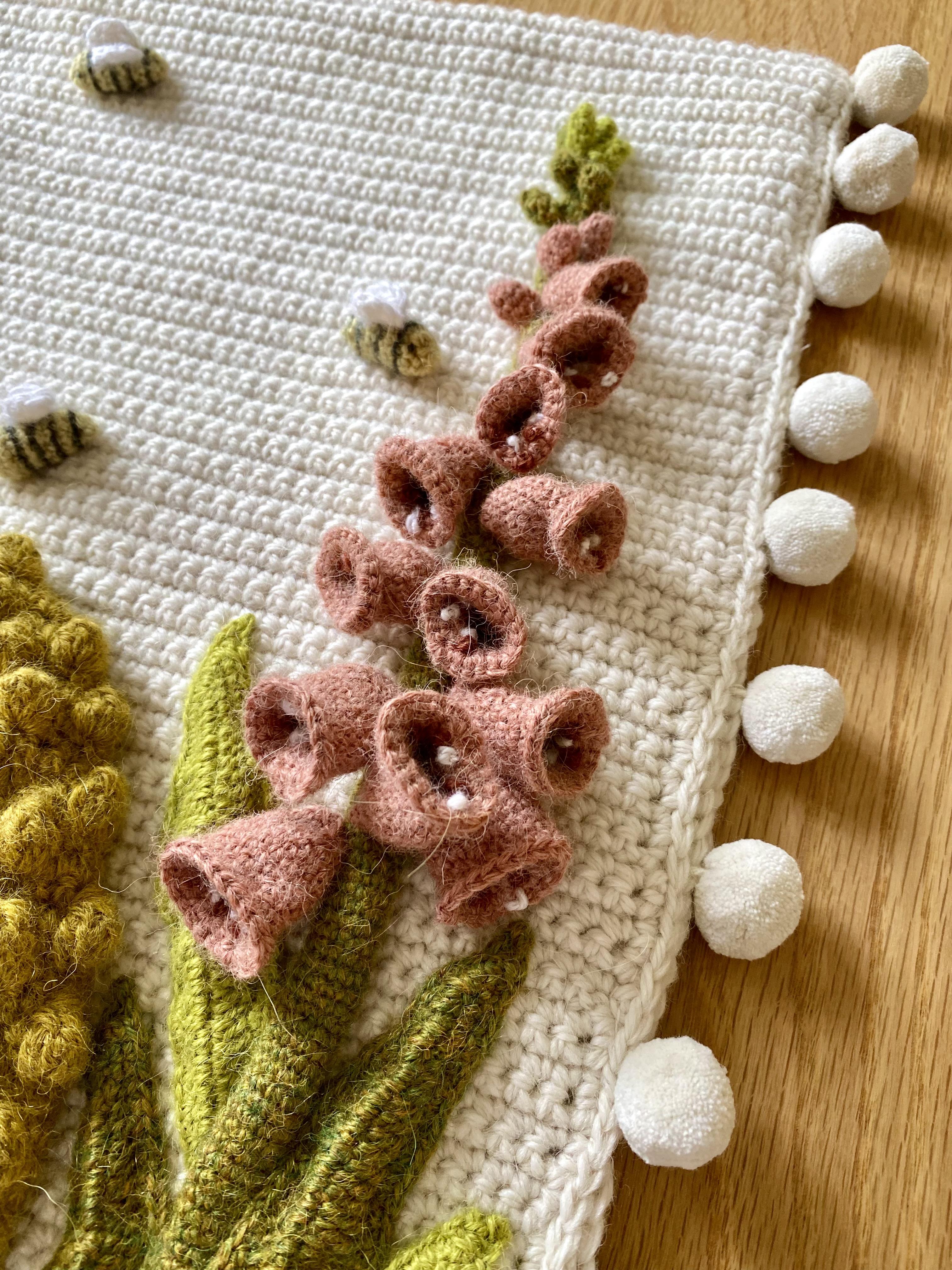 Foxgloves and Bees cushion