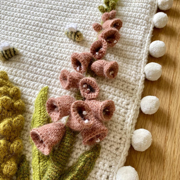 Foxgloves and Bees cushion