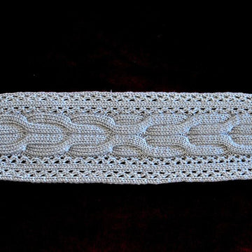 Gray Circle Cables Scarf