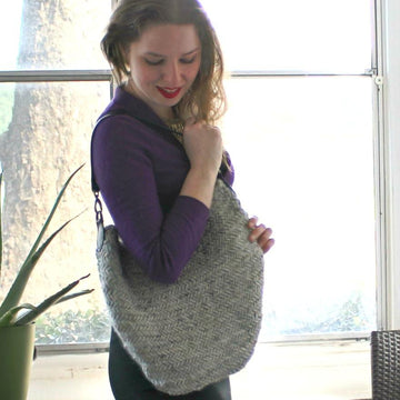 Herringbone Hobo Purse