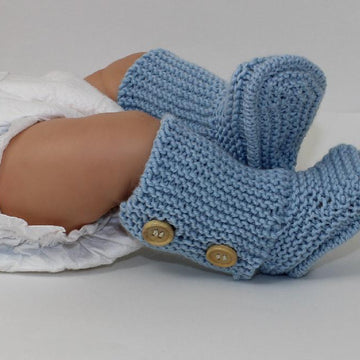 2 Button Big New Baby 4 Ply Booties