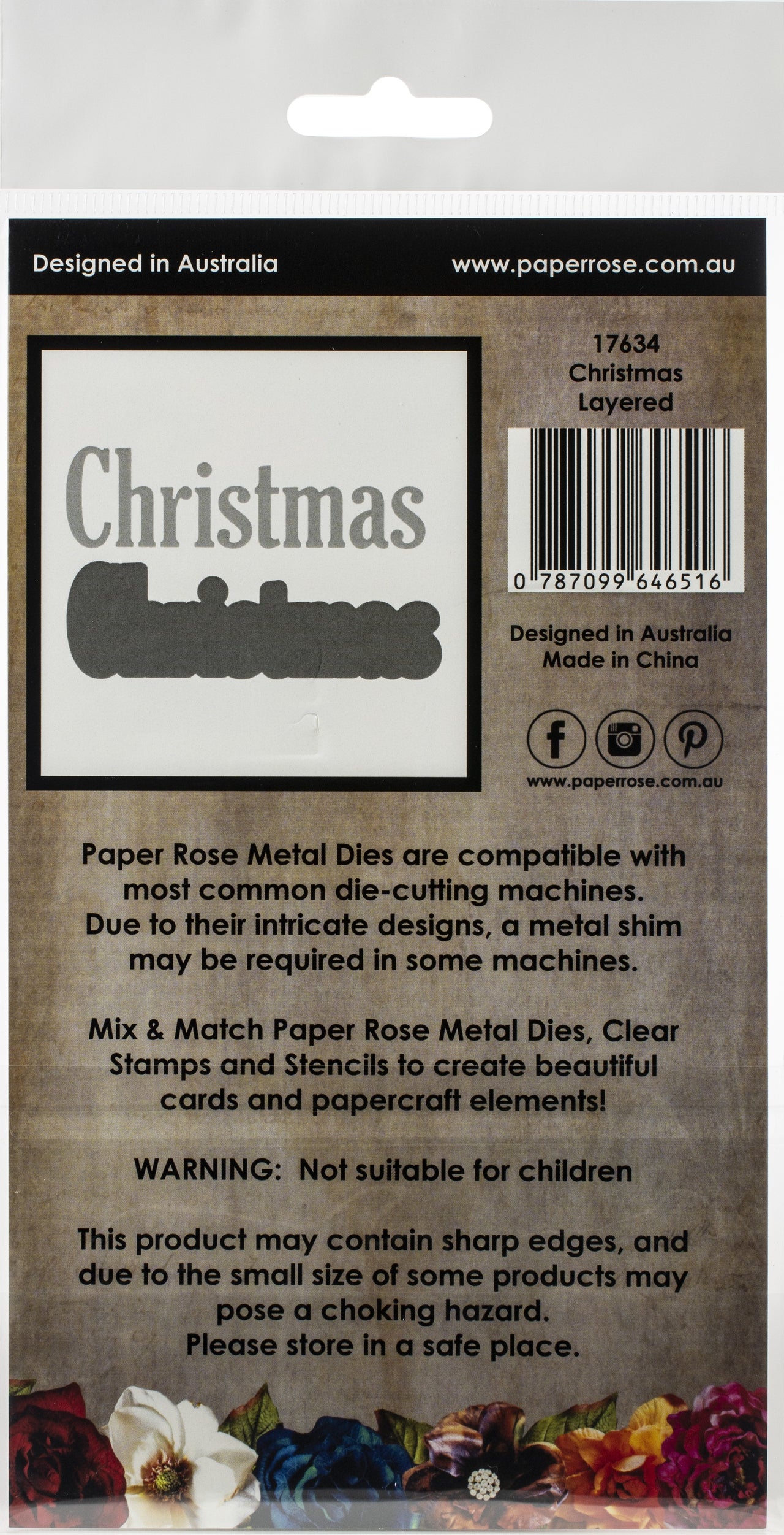 Paper Rose Dies - Layered Christmas Bold