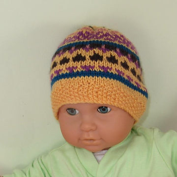 Baby and Toddler Simple Fairisle Beanie Hat