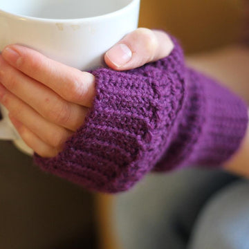Riding the Rails Ribbed Fingerless Mitts