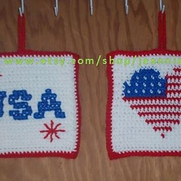 Patriotic Heart Pot Holder