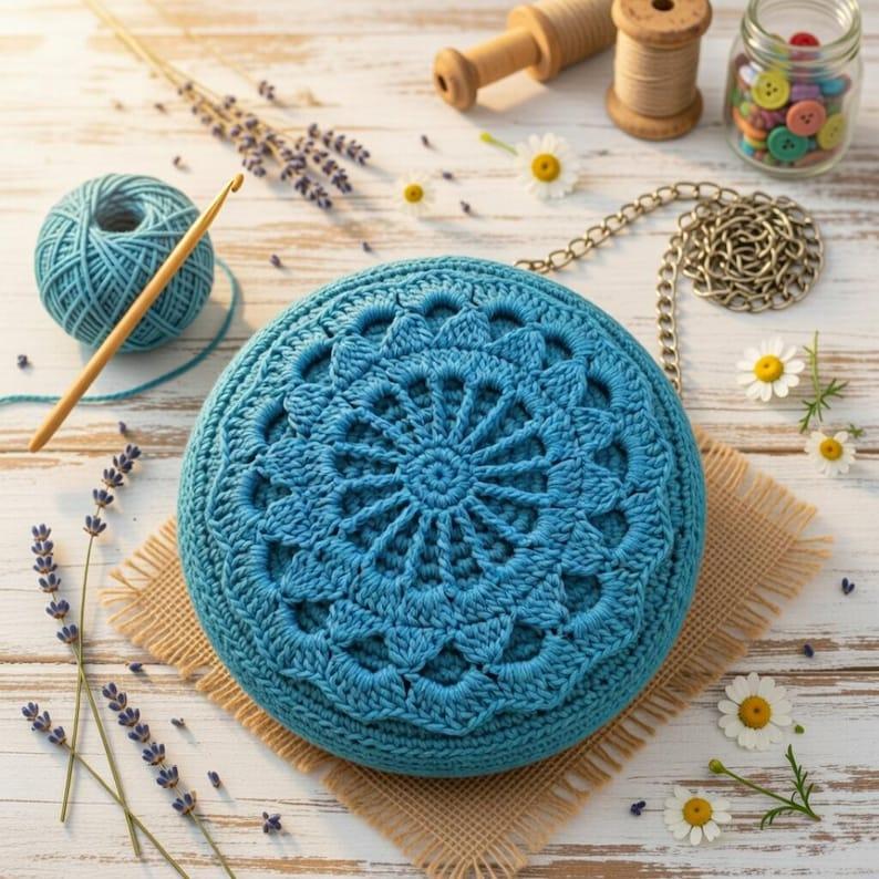 Crochet Round Bag Pattern – Macrame Purse PDF + Video Tutorial