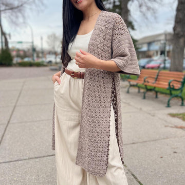 Side Slits Crochet Cardigan