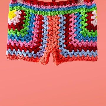 Asymmetric Crochet Shorts