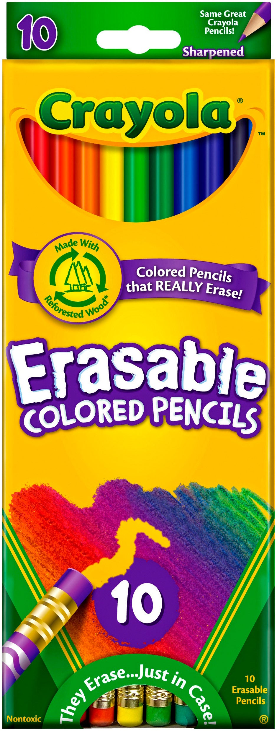 Crayola Erasable Colored Pencils - 10/Pkg Long