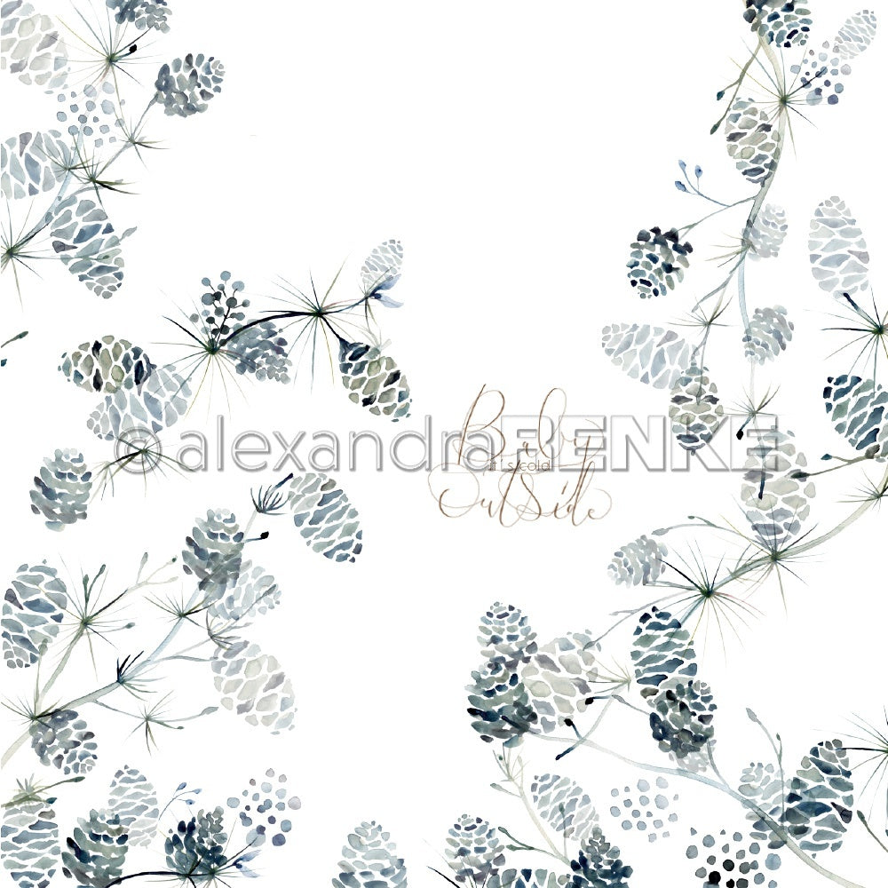 Alexandra Renke Christmas Floral Design Paper 12"X12" 25/Pkg - International Cones