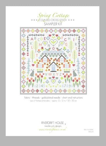 Riverdrift House Spring Cottage Sampler Cross Stitch Kit
