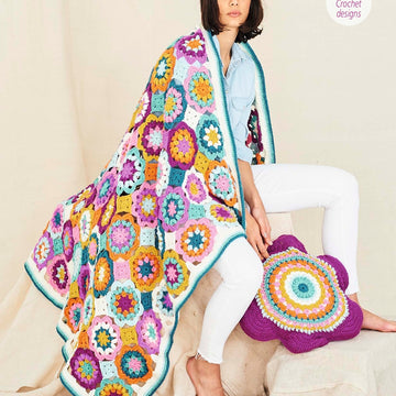 Playful Posy Blanket and Cushion in Stylecraft Special Aran - 9771 - Downloadable PDF
