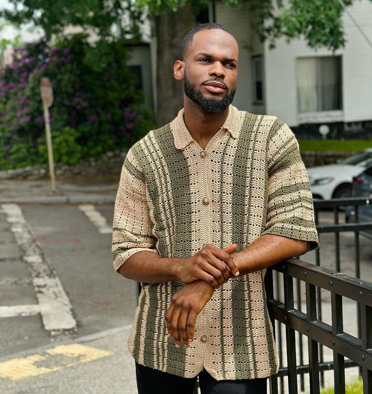 IveyMade| Crochet Button Up Shirt