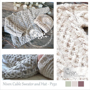 Niven Cable Sweater and Hat - P232