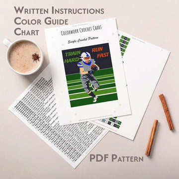 Football Running Back Blanket SC Pattern