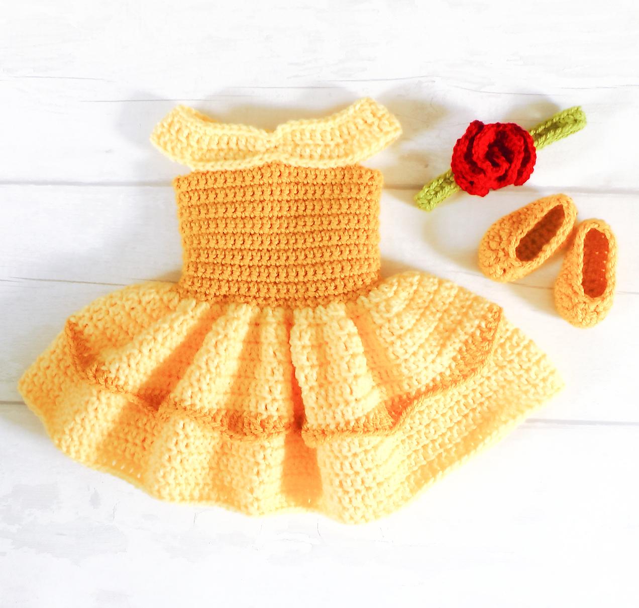 Princess Belle Dress Set