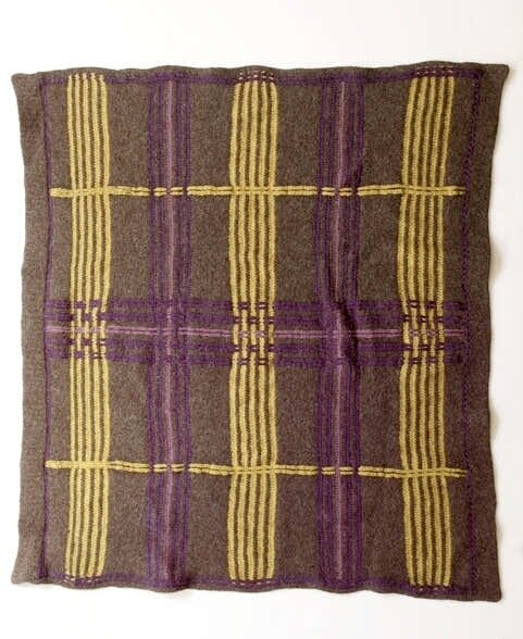 Felted Plaid Blanket in Lion Brand Fishermen's Wool - 80302AD