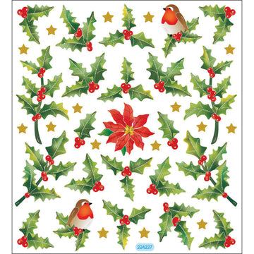 Tattoo King Sticker King Stickers - Holly Berries & Birds