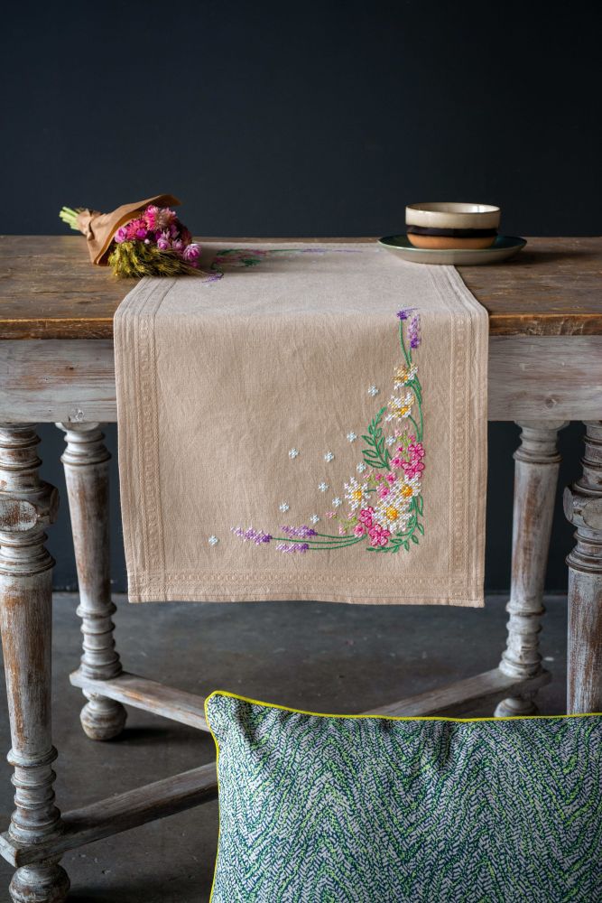Vervaco Table Runner Kit Spring Flowers Cross Stitch Kit