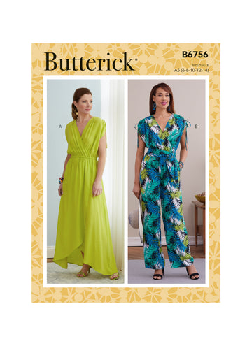 Butterick Misses' Dress, Jumpsuit and Sash B6756 - Sewing Pattern