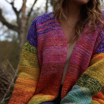 Rainbow Folk Cardigan
