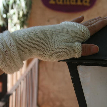 Powdered Sugar Fingerless Gloves