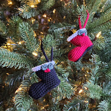 Santa Boot Crochet Ornament