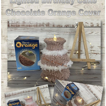 Light-up Birthday Cake Chocolate Orange Cover Knitting Pattern