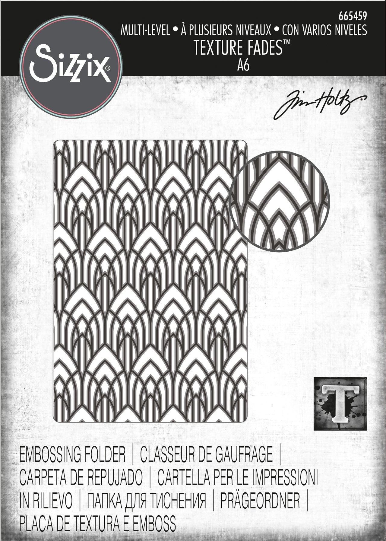 Sizzix Multi-Level Texture Fades Embossing Folder - Arched