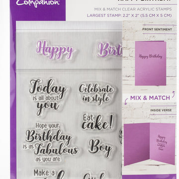 Crafter's Companion Mix & Match Clear Stamps - Happy Birthday
