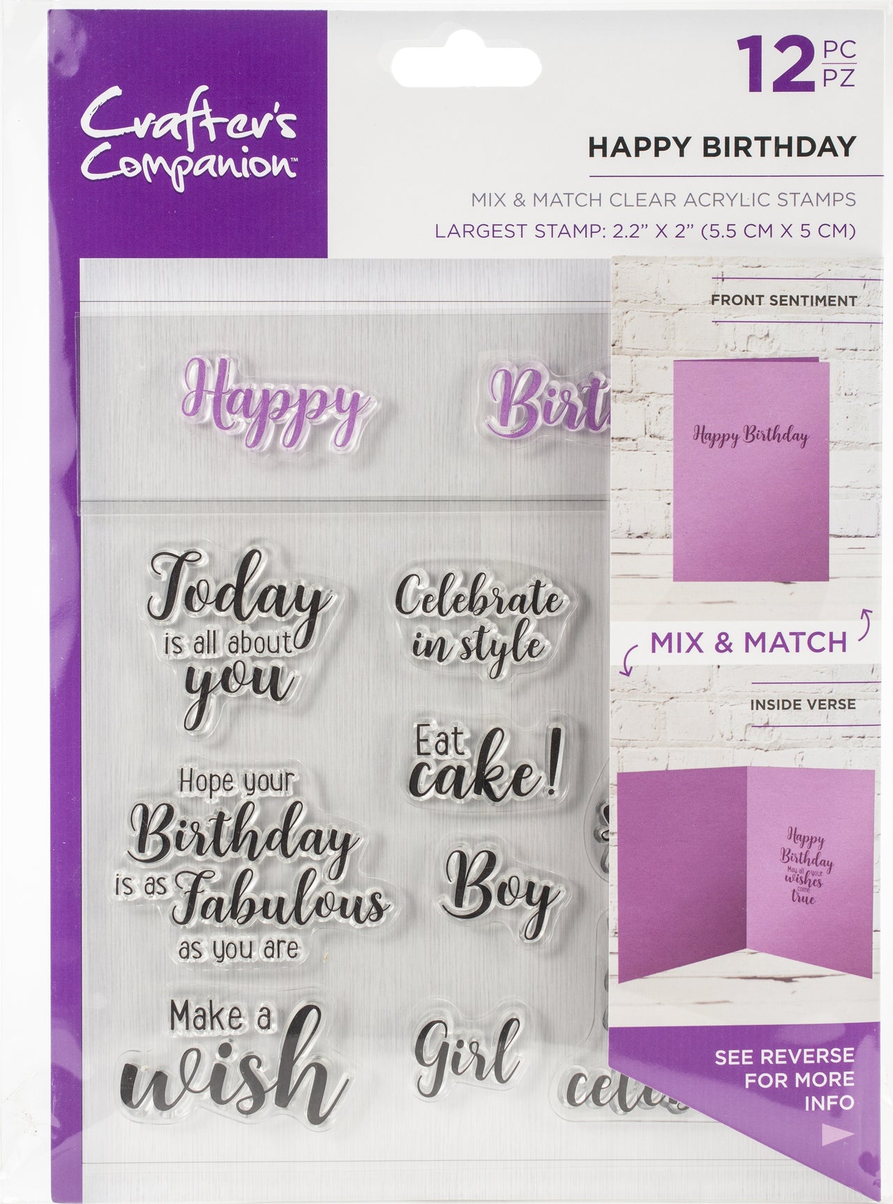 Crafter's Companion Mix & Match Clear Stamps - Happy Birthday