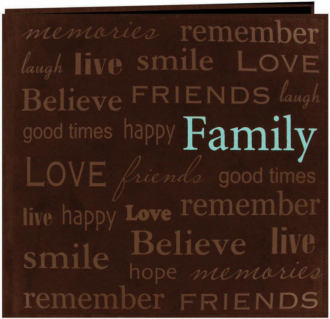 Pioneer Text Faux Suede Post Bound Album 12"X12" - Family